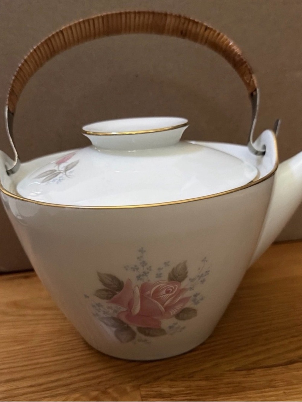VTG Noritake Roseville Pattern #6238 Teapot & Lid W/Removable Top Handle Japan